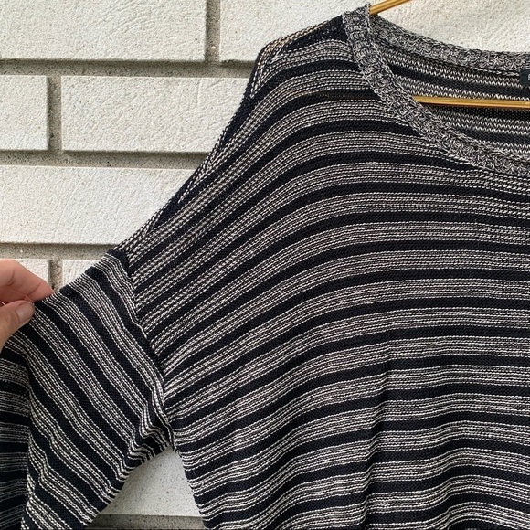 Eileen Fisher Knit Wool Linen Striped Boxy Pullover Sweater - Picture 6 of 10